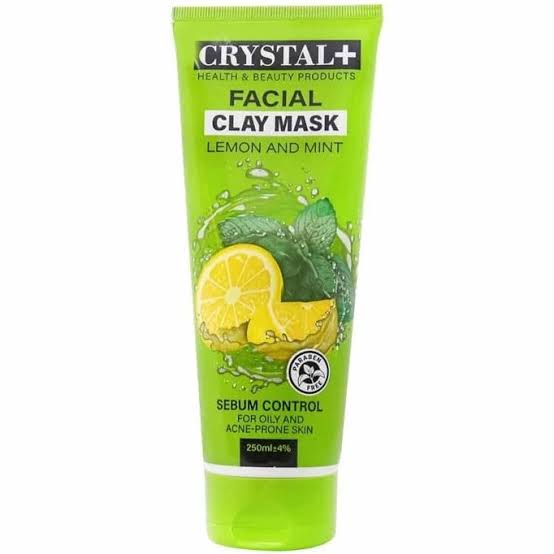 ماسک صورت پوست چرب و آکنه دار کریستال پلاس لیمو نعناع CLAY MASK 250ml