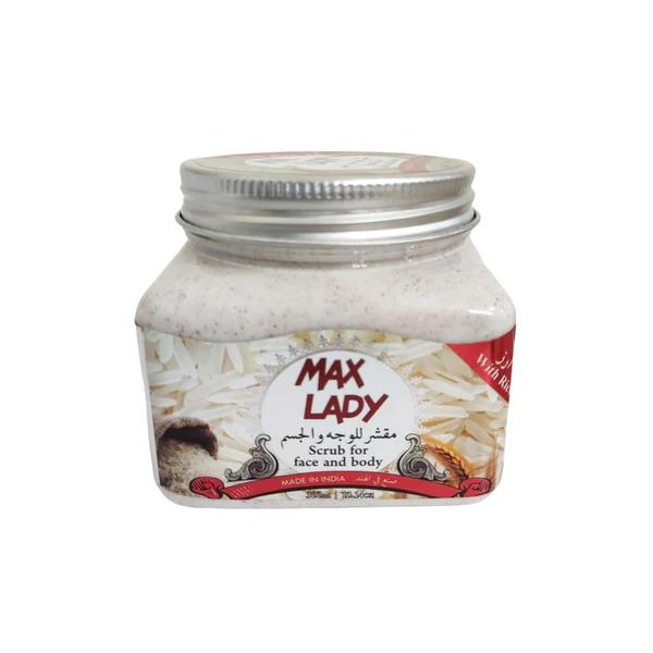 اسکراب شنی لایه بردار پوست مکس لیدی (Max lady) عصاره برنج 300ml