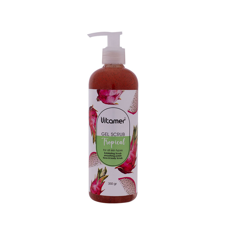 ژل اسکراب پوست مناسب انواع پوست ویتامر (پشن فروت) 350گرم Vitamer